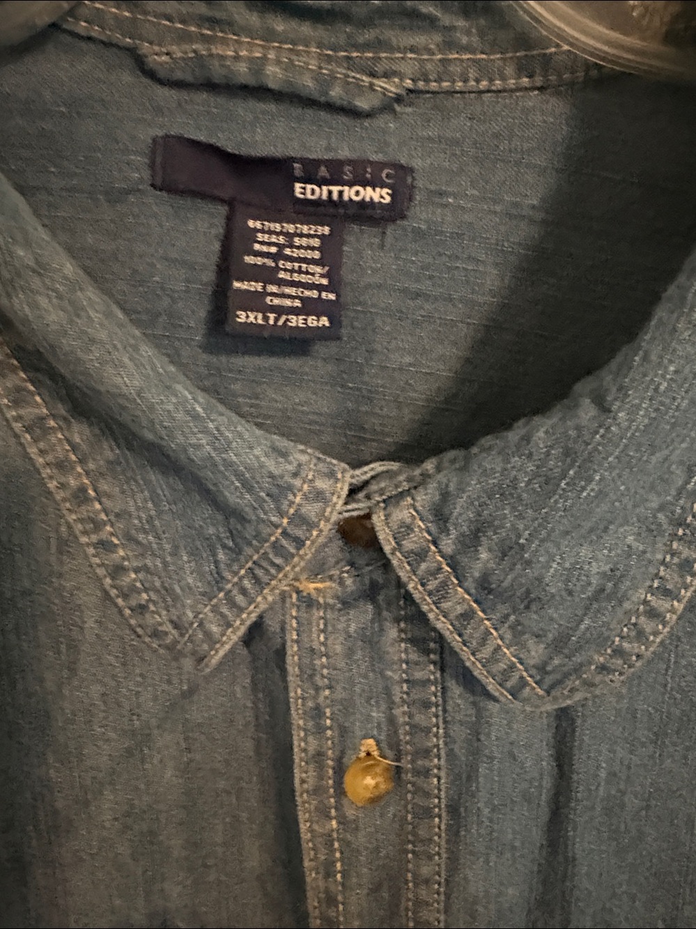 Basic Editions Light Blue Denim Button-Up Shirt - Picture 2 of 3